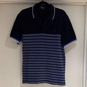 Fred Perry Men's Blue Striped Polo